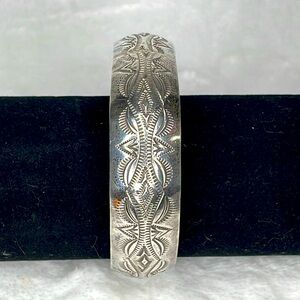 Navajo Sterling silver bangle bracelet. Sighed: W. Tracy